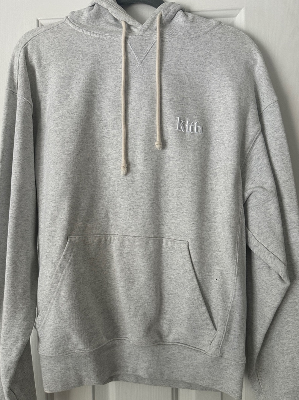 Kith Heather Gray Pullover Hoodie with White Logo
